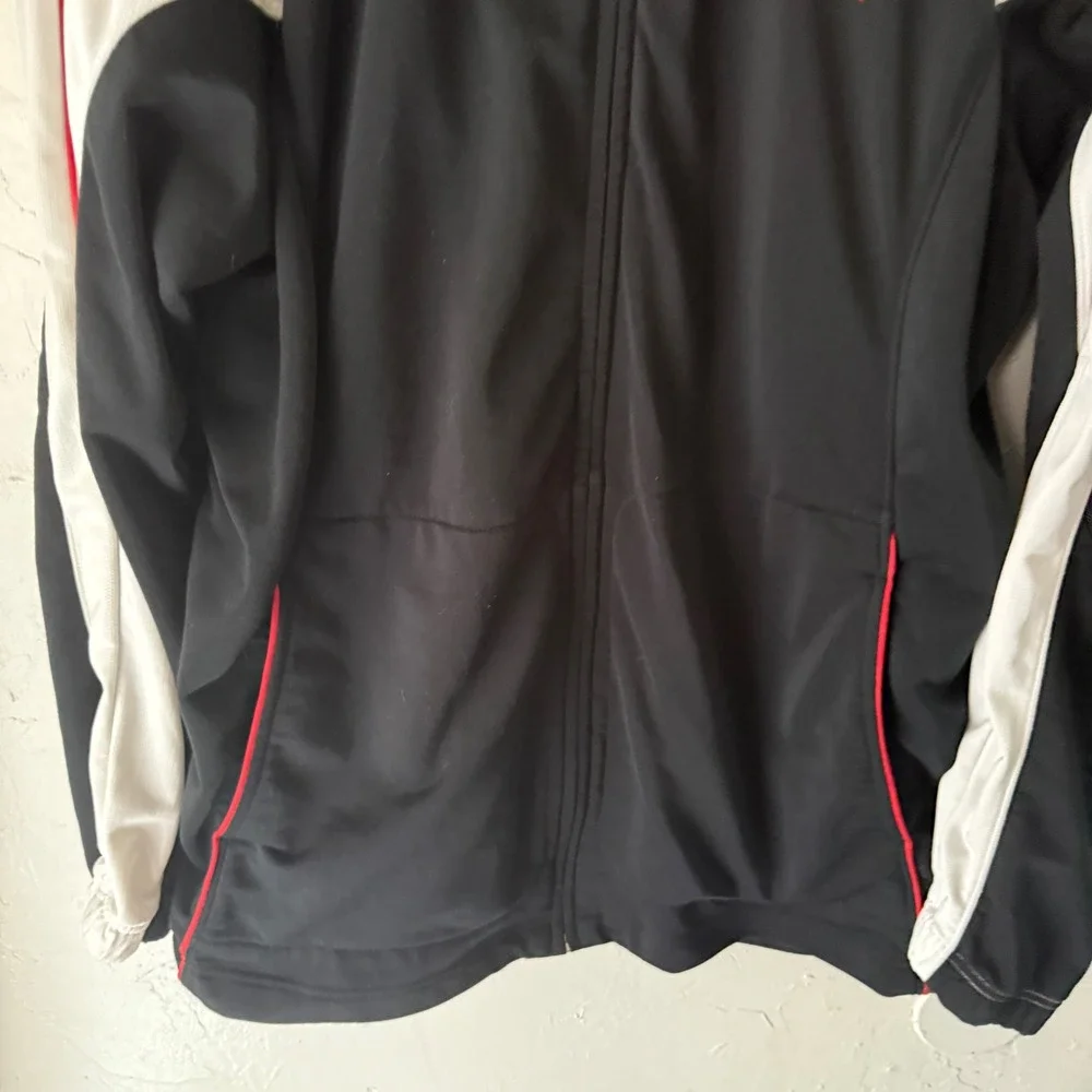 Jordan Vintage Mens Track Jacket Black‎ White Red Zip Up Athletic Full Zip  XL